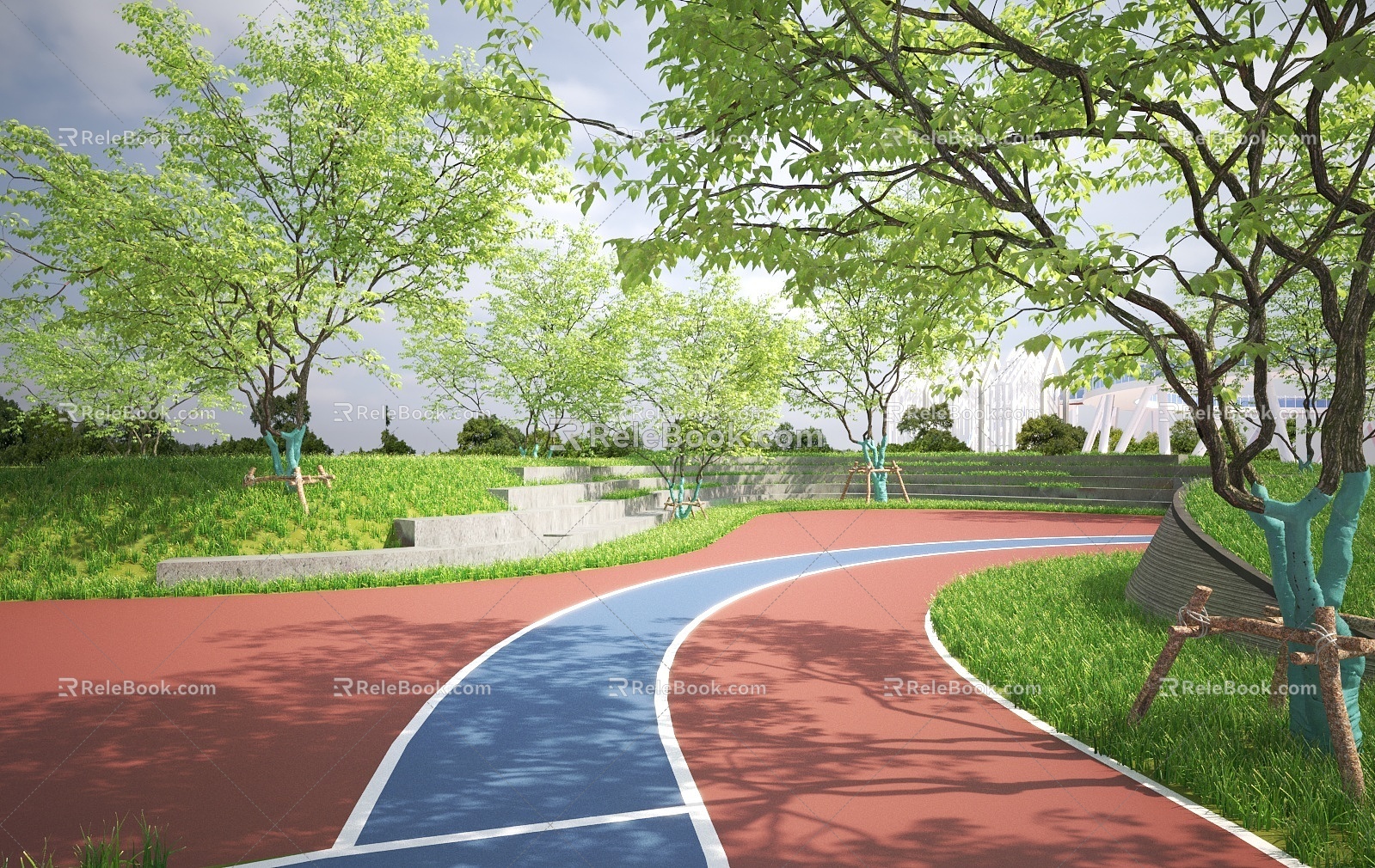 Modern Park Park Landscape Garden Trail Landscape 3d model