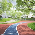 Modern Park Park Landscape Garden Trail Landscape 3d model