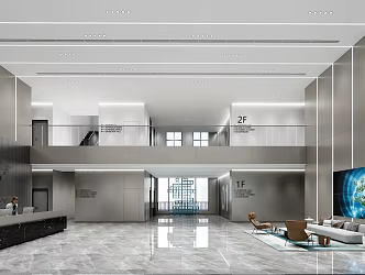 Modern Hall Company Lobby 3d model