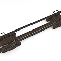 Vintage Train Metal Chassis With Rusty Wheels And Classic Frame Structure 3d model