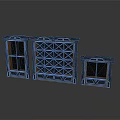 Classic Wooden Wine Cabinet Set With Grid Shelves And Three Different Sizes