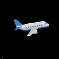 Blue And White Toy Airplane Model With Wings Engine And Windows 3d model