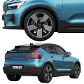 Blue Volvo SUV Front And Rear Displays 3d model