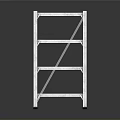 Silver Metal Frame Multi Tier Storage Rack With Wooden Shelves And Dark Background