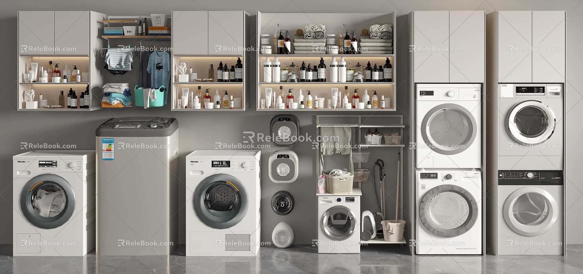 Modern washing machine cabinet toiletries model