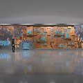 Cultural Center Interior With Traditional Wooden Wall Carvings And Modern Cultural