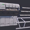Industrial Server Equipment Structure With Metal Frame Rectangular Modules And Cabling