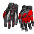 Gray And Red Leather Sports Gloves With Protective Design And Breathable Features