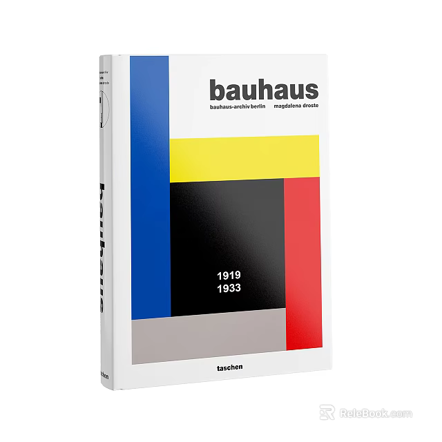 Bauhaus Architecture Design Art Book 1919 1933 With Colorful Geometric Patterns And Typography 3d model 