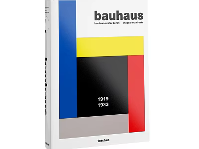 Bauhaus Architecture Design Art Book 1919 1933 With Colorful Geometric Patterns And Typography 3d model