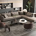 Sofa Coffee Table Combination Multi-person Corner Sofa Coffee Table Leisure Chair Side Table Corner Table 3d model