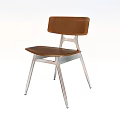 Modern Leisure Chair With Wooden Backrest Wooden Seat And Metal Legs Simple Design