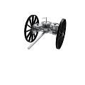 Detailed Vintage Mechanical Device With Metal Gears Wheels And Axle