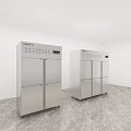 Stainless Steel Commercial Refrigerators with Double Doors in Silver for Kitchen Use
