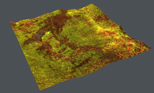 Geographical Vein Topography Mountain Ridge Valley 3d model