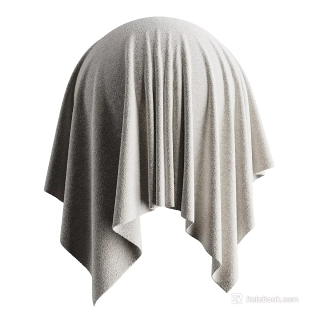 Lightweight Gray Folded Scarf With Soft Texture And Elegant Design 3d model