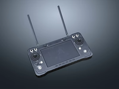 Industrial Equipment Wireless Remote Control With Antennas LCD Screen And Knobs 3d model