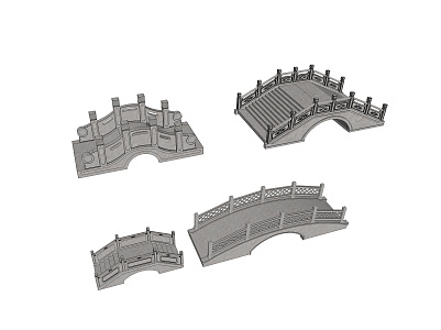 Chinese-style bridge stone arch bridge 3d model