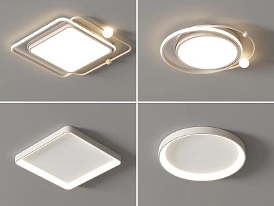 Modern Ceiling Lights Square Round Sleek LED Design For Interior 3d model