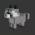 Pixelated Raccoon Character Design With Gray Black Stripes And 3D Render