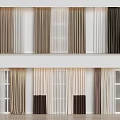 Modern Home Curtain Combination Color-matching Curtain Fabric Curtain 3d model