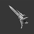 Futuristic Sci Fi Weapon With Metallic Blade And Intricate Hilt Design