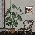 Net red plant Bamboo turtle potted plant 3d model