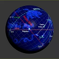 Blue Globe Featuring Latitude Longitude Lines Equator Polaris Arctic And Antarctic Circles