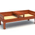 Chinese Traditional Three Seater Sofa with Solid Wood Frame and Rattan Cushion Design