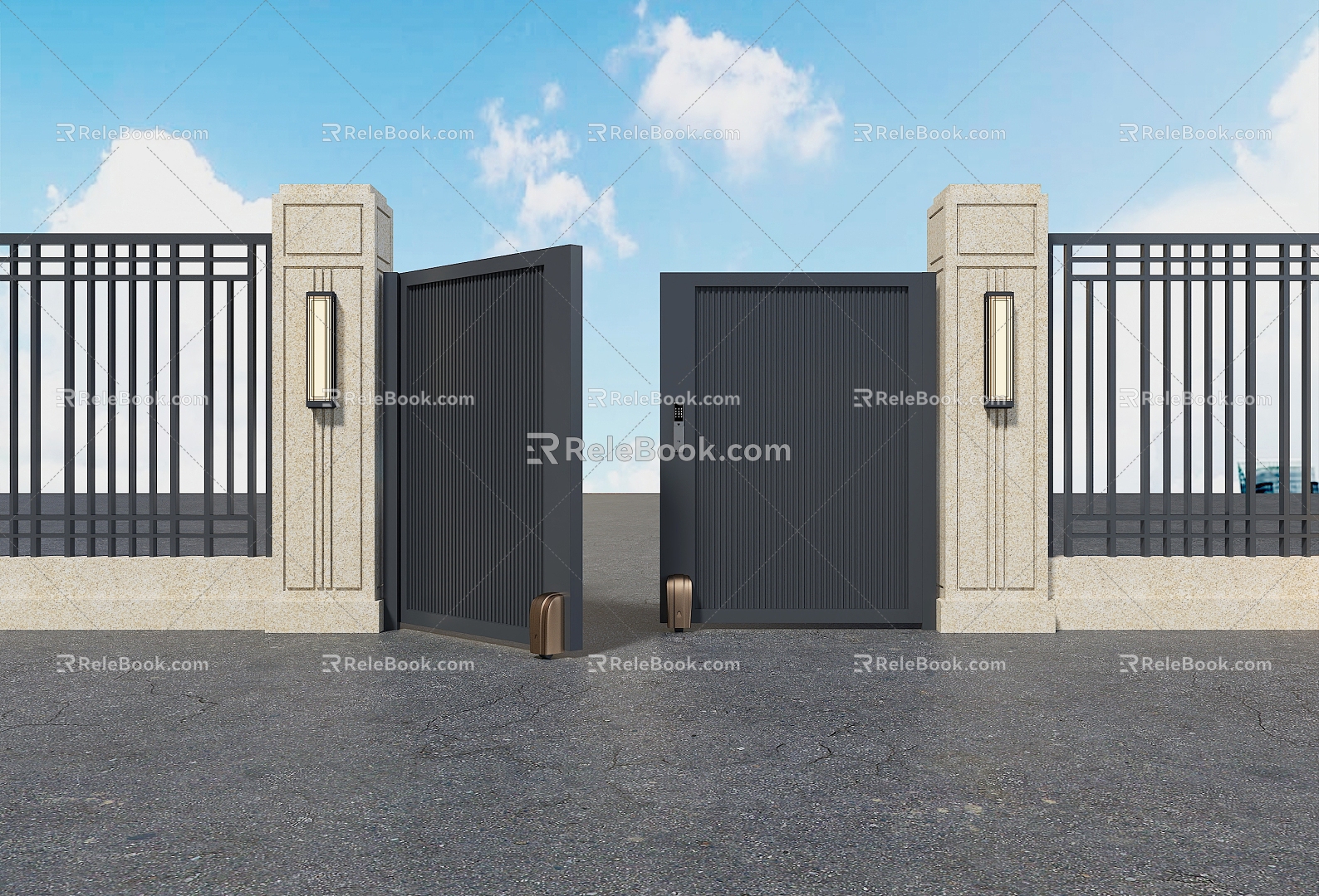 Villa electric door effect diagram villa door effect diagram on the door effect diagram 3d model