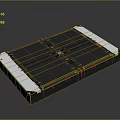 Black Structural Platform Featuring Sectioned Design White Edges And Red Details 3d model
