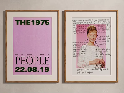 Decorative Framed Wall Art With Pink Background Text And Woman 3d model
