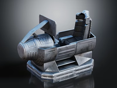 Spacecraft Cockpit Seat with Metallic Structure for Astronaut Space Missions 3d model