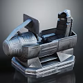 Spacecraft Cockpit Seat with Metallic Structure for Astronaut Space Missions 3d model
