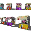 Colorful Outdoor Promotional Stalls With Canopies And Cartoon Pattern Product