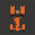 Classic Orange Tractor With Black Wheels And Retro Design Features