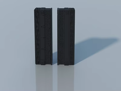 Black Hinged Doors With Detailed Texture For Modern Home Interior Design 3d model