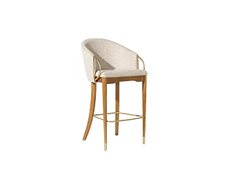 Nordic Bar Chair High Chair Simple Casual Bar Chair Bar Front Desk Solid Wood Chair Island Table Chair 3d model