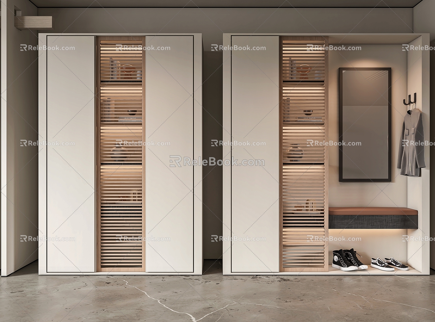 Modern shoe cabinet shoe cabinet combination 3d model