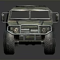 Rugged Military Off Road Vehicle With Armored Metal Exterior And Large Tires