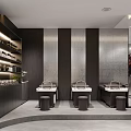 Modern Hair Salon Interior With Styling Chairs Mirrors Workstations And Lighting