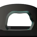 Modern Curved White Display Structure With Blue Lighting And Green Plants Design