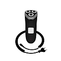 Black Three Head Electric Shaver With Charging Cable And Modern Design