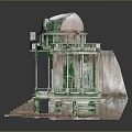 Ruined Classical Architecture Featuring Dome Columns Stone Steps Debris And Reflective Base