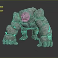 Detailed Stone Giant Character Creature 3D Model With Rocky Texture And Bulky Limbs