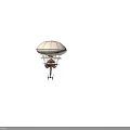 Large White Envelope Airship Flying High Above Clouds With Propellers And Cabin 3d model