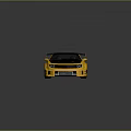 Yellow Sports Car With Black Roof And Rear Spoiler Modified Exterior Design And Aerodynamic Features