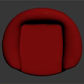 Elegant Red Tufted Single Sofa With Curved Armrests And Golden Metal Legs Design