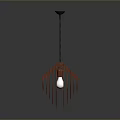 Modern Red Lighting Combination With Hollow Metal Frame And Hanging Design