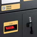 Public Parking Payment Machine With Black And Yellow Design And P Sign